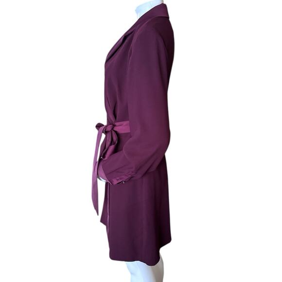 Claudie Pierlot Women's Purple Pleated Cady Mini Wrap Dress Size 40 Us 8 - Picture 3 of 13